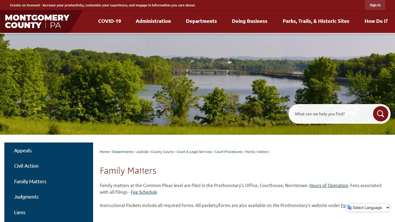 Family Matters | Montgomery County, PA - Official Website