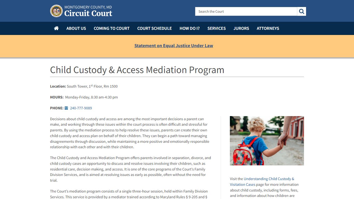 Child Custody & Access Mediation Program - Montgomery County, MD ...